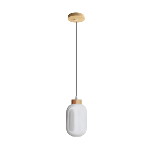 Luminária Pendente Moderno Minimalista Madeira Vidro Japonês Kittan - ORNE™ — decor studio