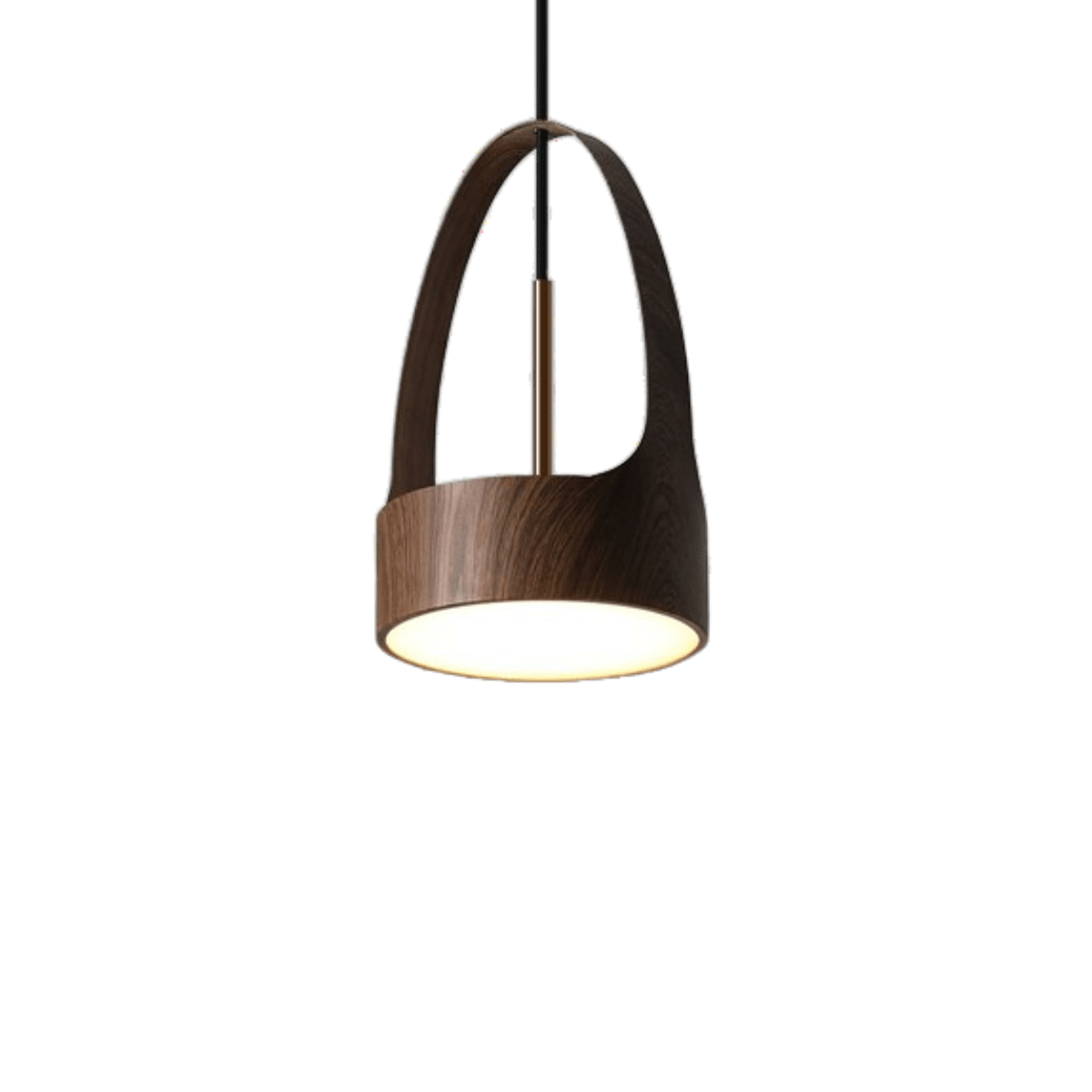 Luminária Pendente Moderno Minimalista Madeira Woodyn - Nogueira