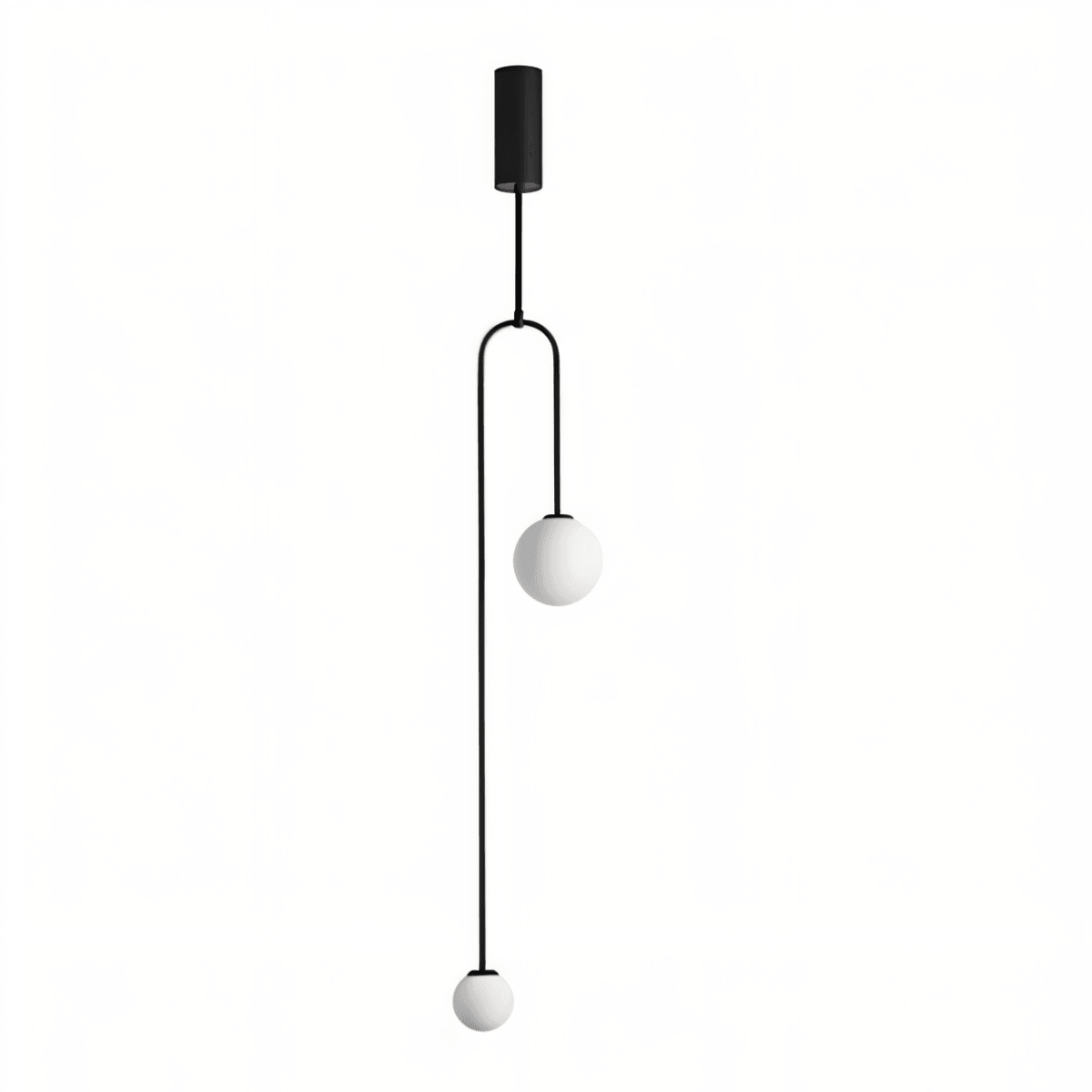 Luminária Pendente Moderno Minimalista Metal LED Arcle - Preto / 118cm / Branco Quente (3000K)