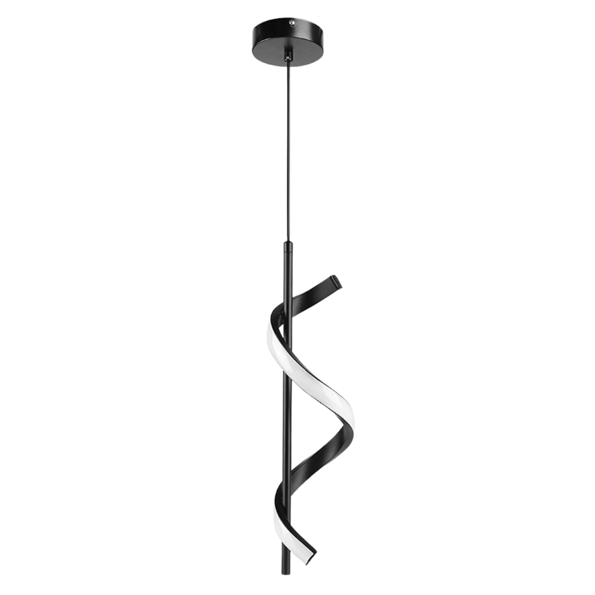 Luminária Pendente Moderno Minimalista Metal LED Cyrve - Preto / Branco Quente (3000K)