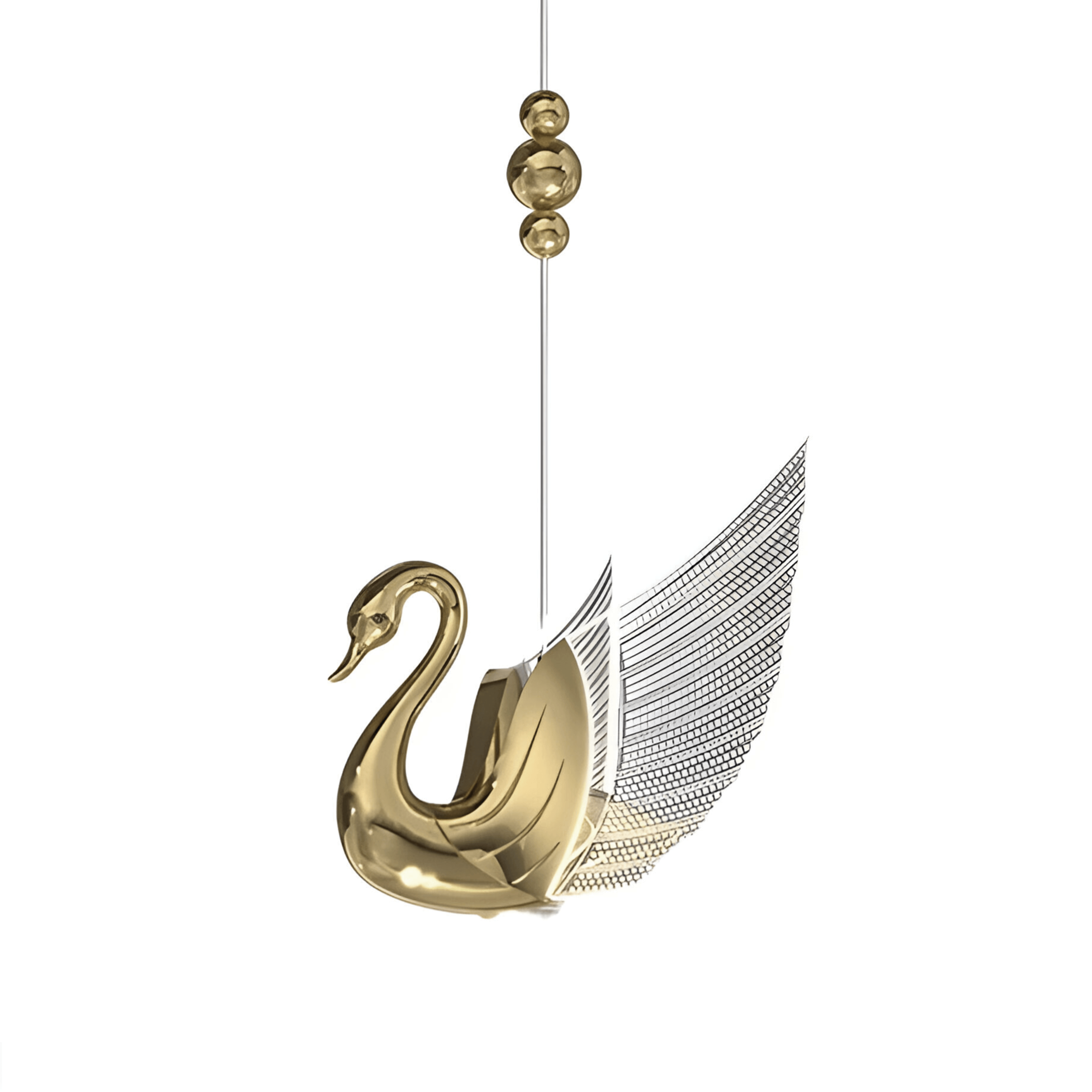 Luminária Pendente Moderno Minimalista Metal LED Dourado Cisne - Dourado / Branco Quente (3000K)