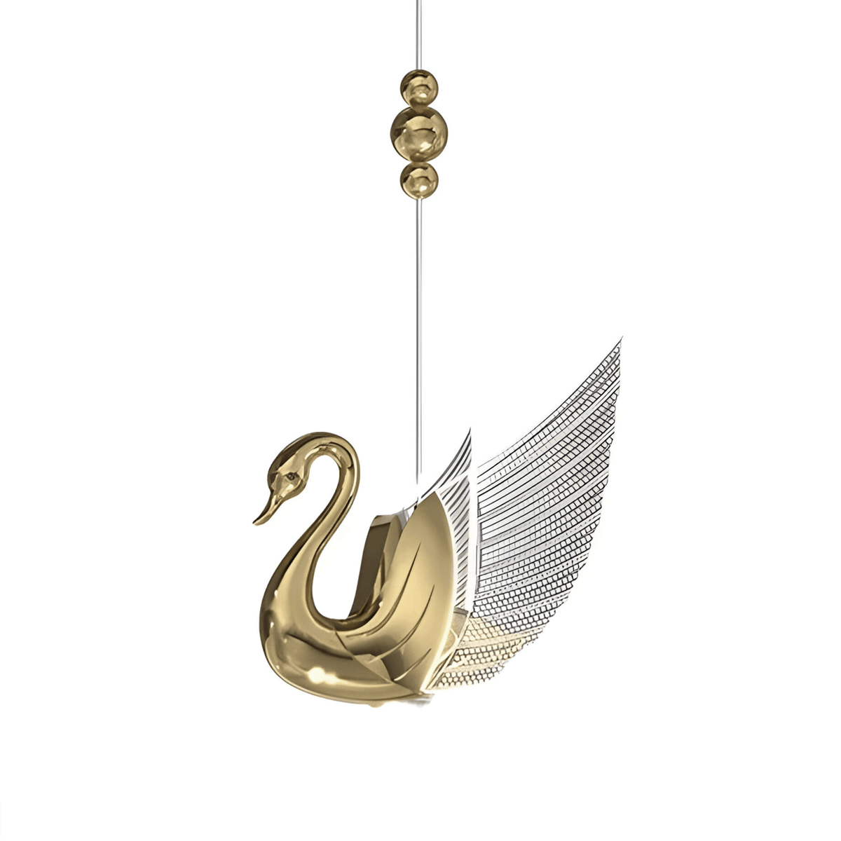 Luminária Pendente Moderno Minimalista Metal LED Dourado Cisne - Dourado / Branco Quente (3000K)