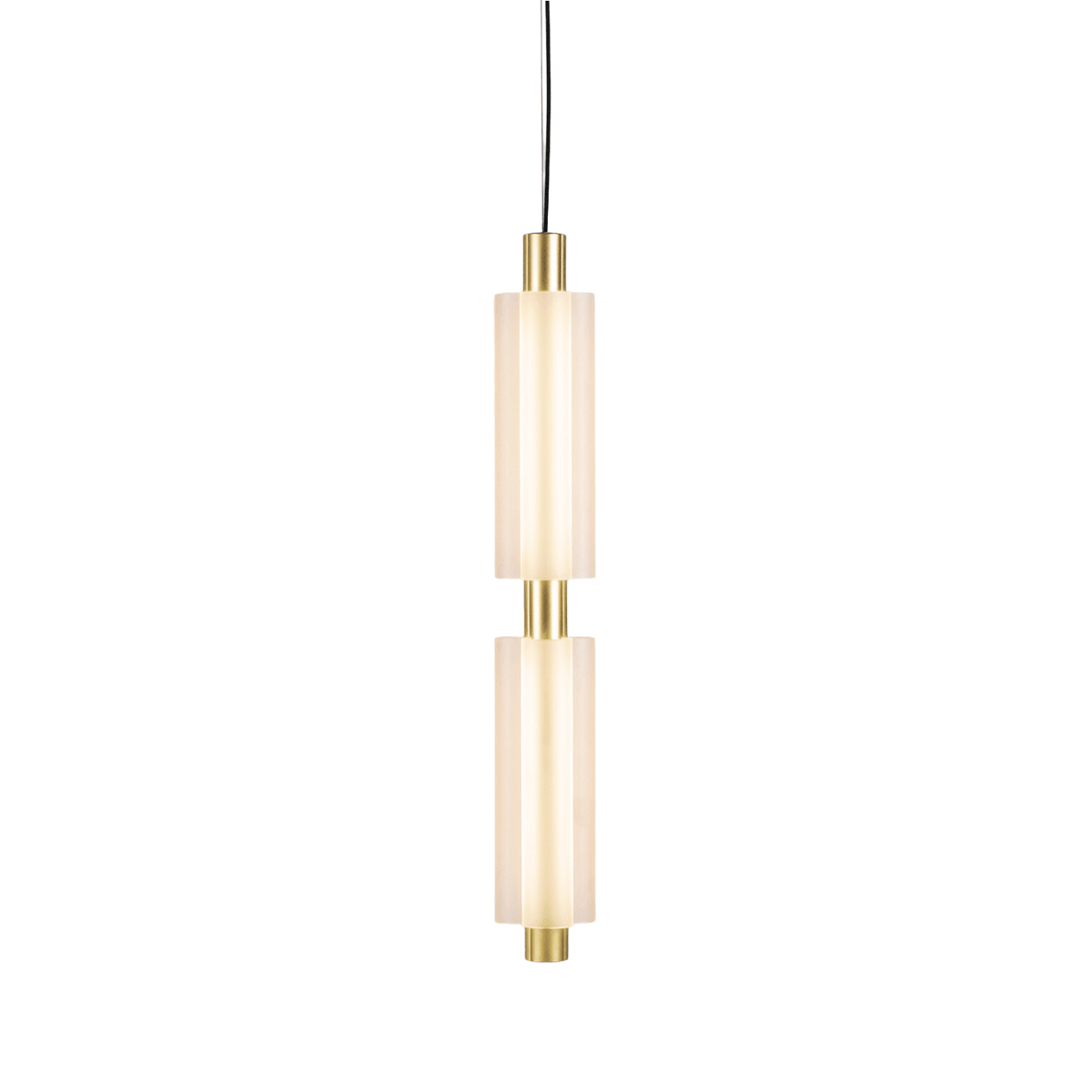 Luminária Pendente Moderno Minimalista Metal LED Zoe - Dourado / 2 / Branco Neutro (4000K)