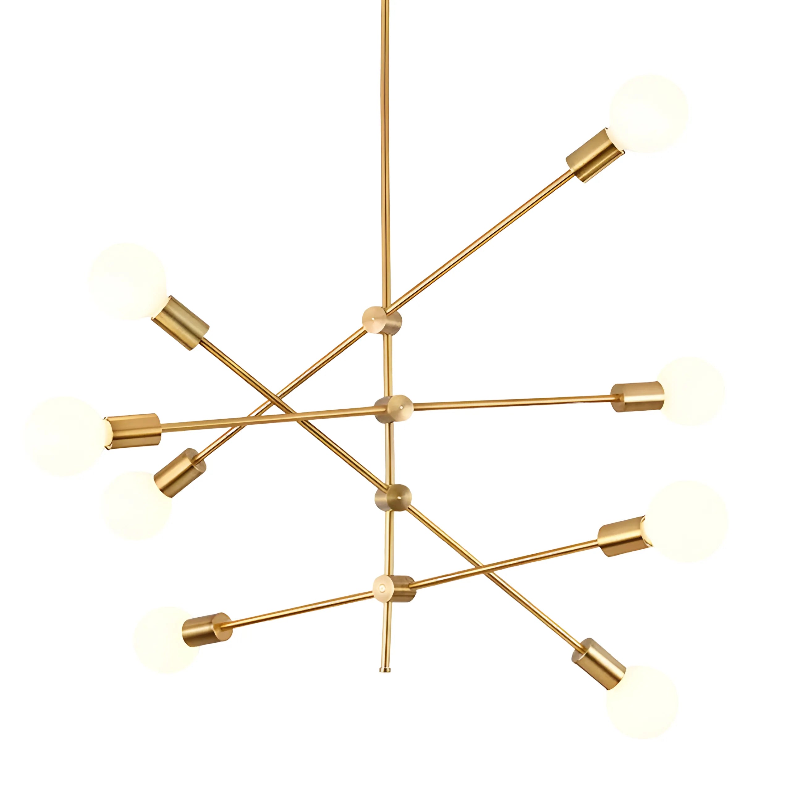 Luminária Pendente Moderno Minimalista Metal Sputnik Pole - 8 lâmpadas / Dourado