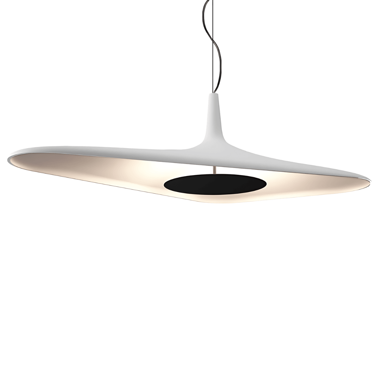 Luminária Pendente Moderno Minimalista Orgânico LED Danish - Branco / Ø60cm / Branco Quente (3000K)