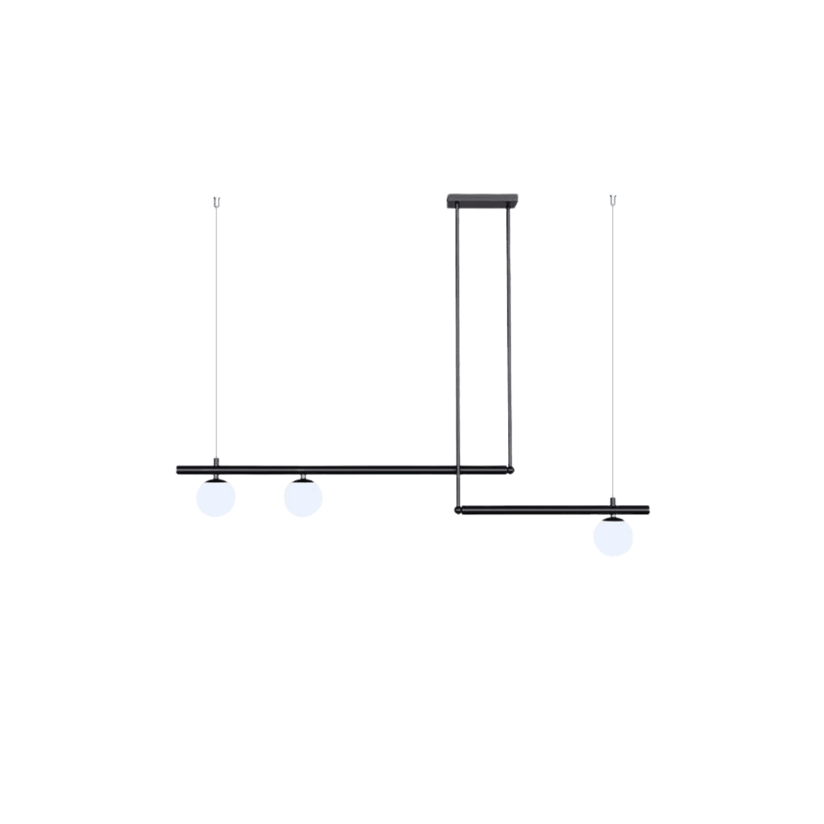 Luminária Pendente Moderno Minimalista Osian - Preto / 120cm