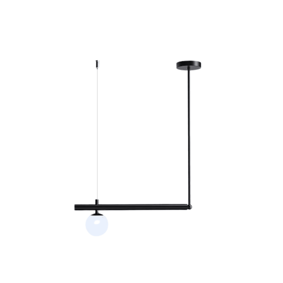 Luminária Pendente Moderno Minimalista Osian - Preto / 50cm