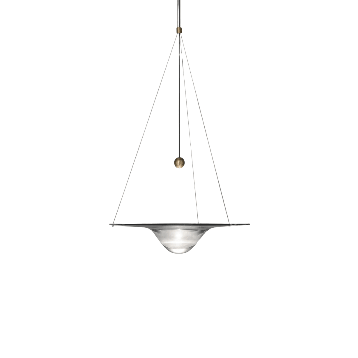 Luminária Pendente Moderno Minimalista Pensie - Incolor e Dourado / Ø45cm