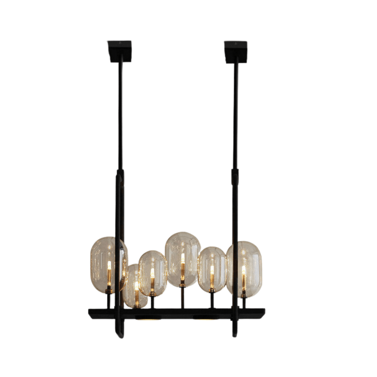 Luminária Pendente Moderno Minimalista Vidro Âmbar Glow - 60cm