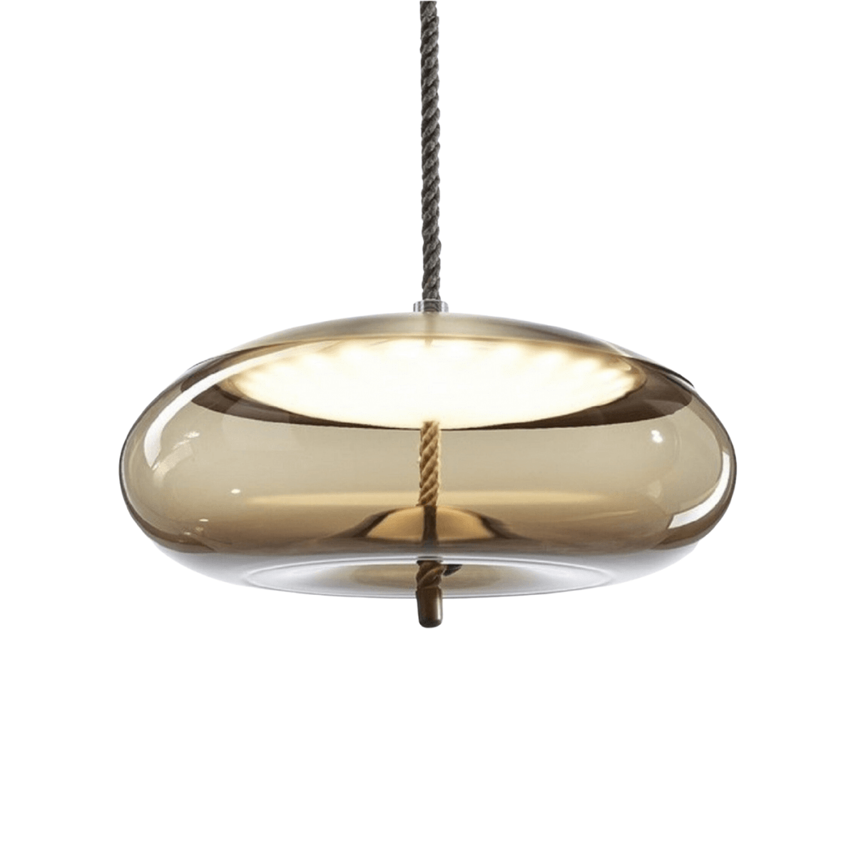 Luminária Pendente Moderno Minimalista Vidro Âmbar Knot - ORNE™ — decor studio