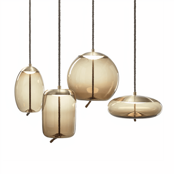 Luminária Pendente Moderno Minimalista Vidro Âmbar Knot - ORNE™ — decor studio