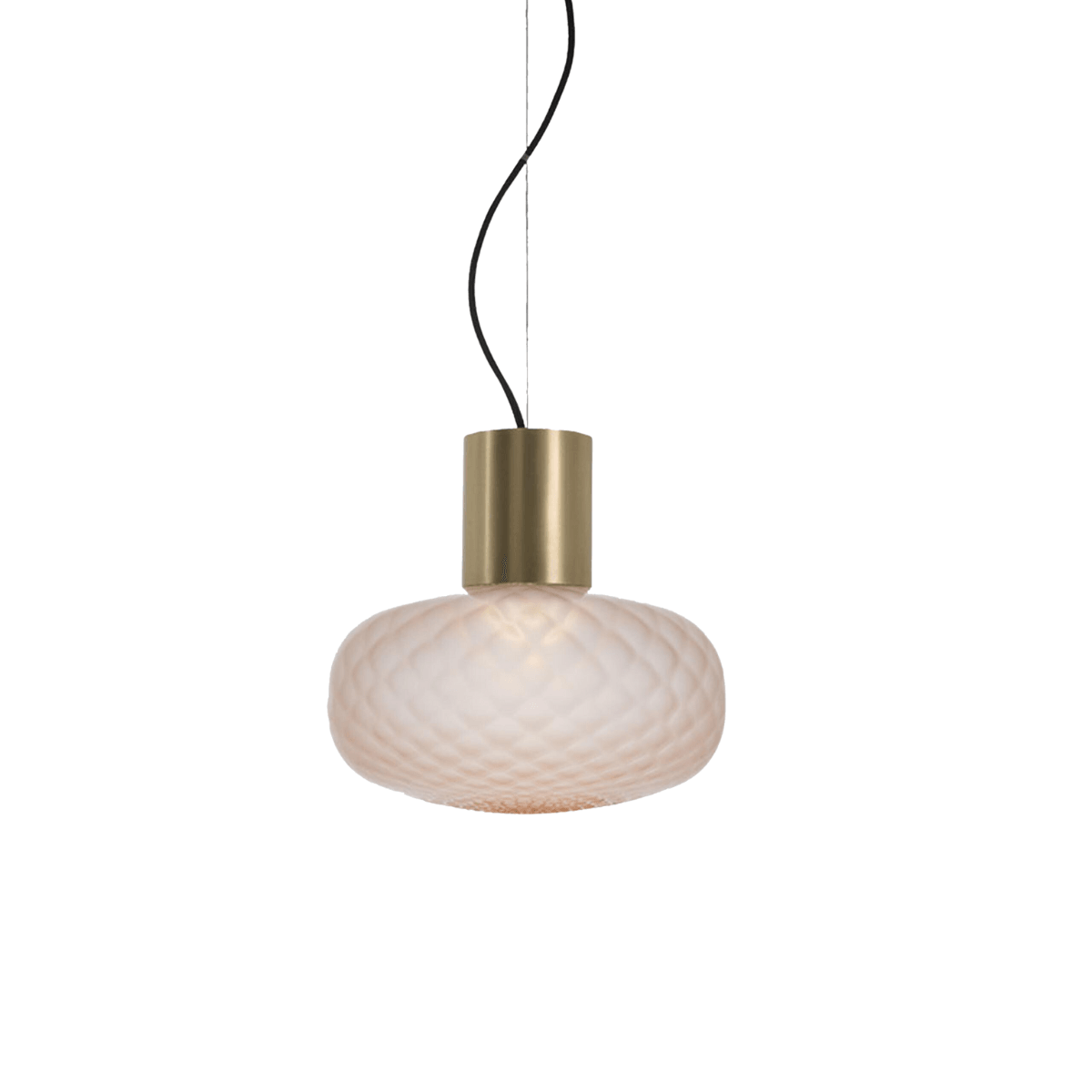 Luminária Pendente Moderno Minimalista Vidro Dwin - Rosa / Ø30cm