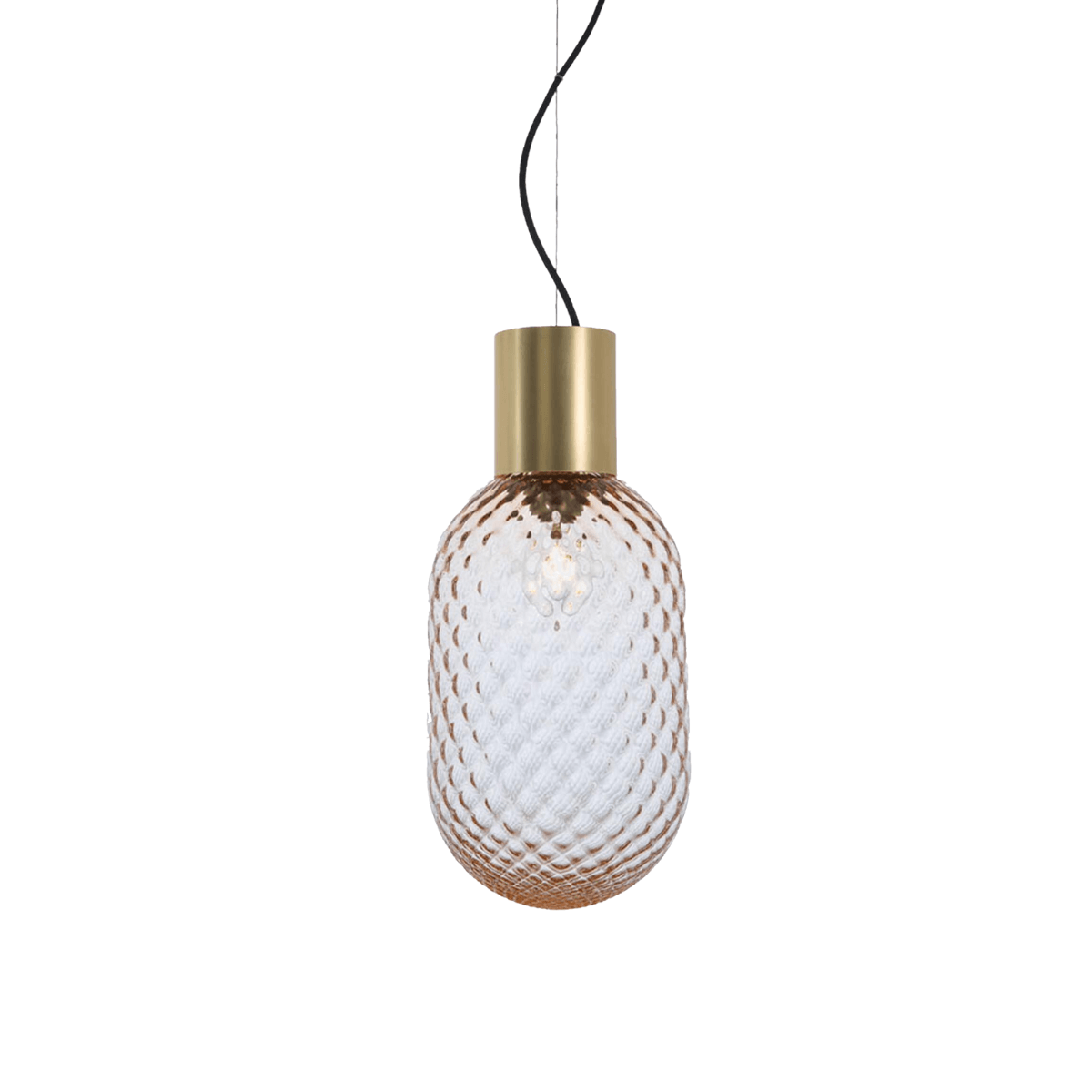 Luminária Pendente Moderno Minimalista Vidro Dwin - Rosa / Ø20cm