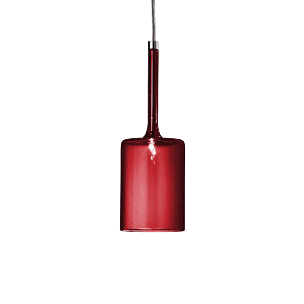 Luminária Pendente Moderno Minimalista Vidro Klaus - Vermelho / Ø10cm