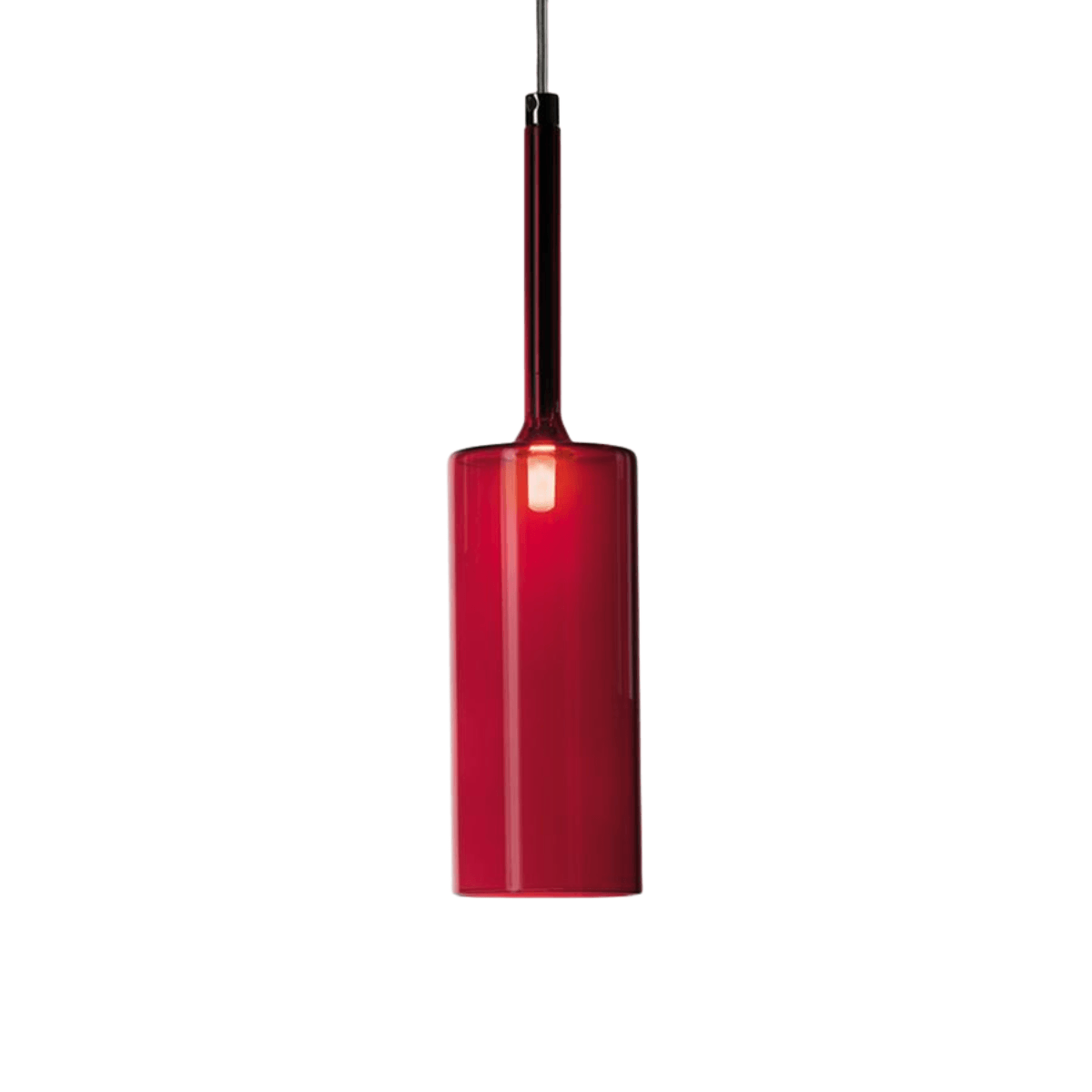 Luminária Pendente Moderno Minimalista Vidro Klaus - Vermelho / Ø8cm