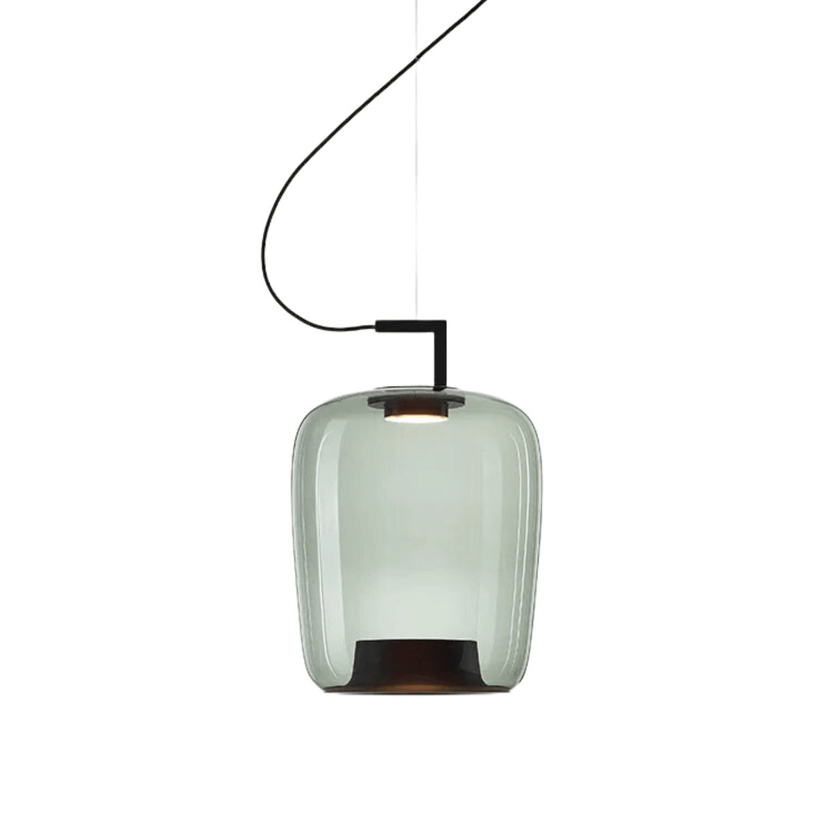 Luminária Pendente Moderno Minimalista Vidro Lotus - Fumê / Ø36cm