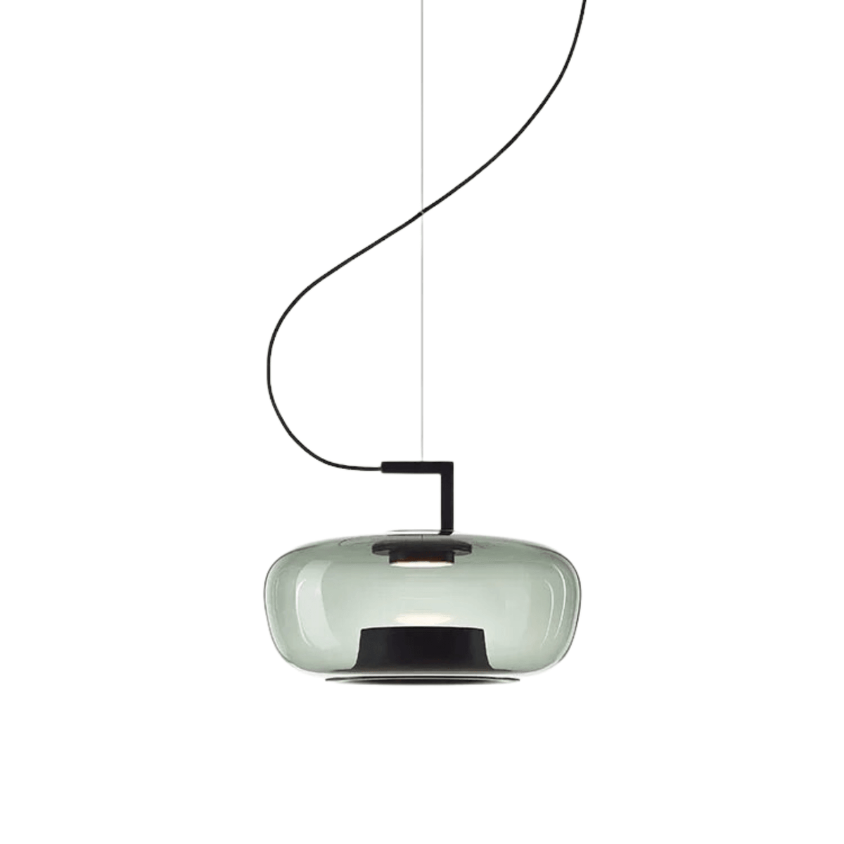 Luminária Pendente Moderno Minimalista Vidro Lotus - Fumê / Ø45cm