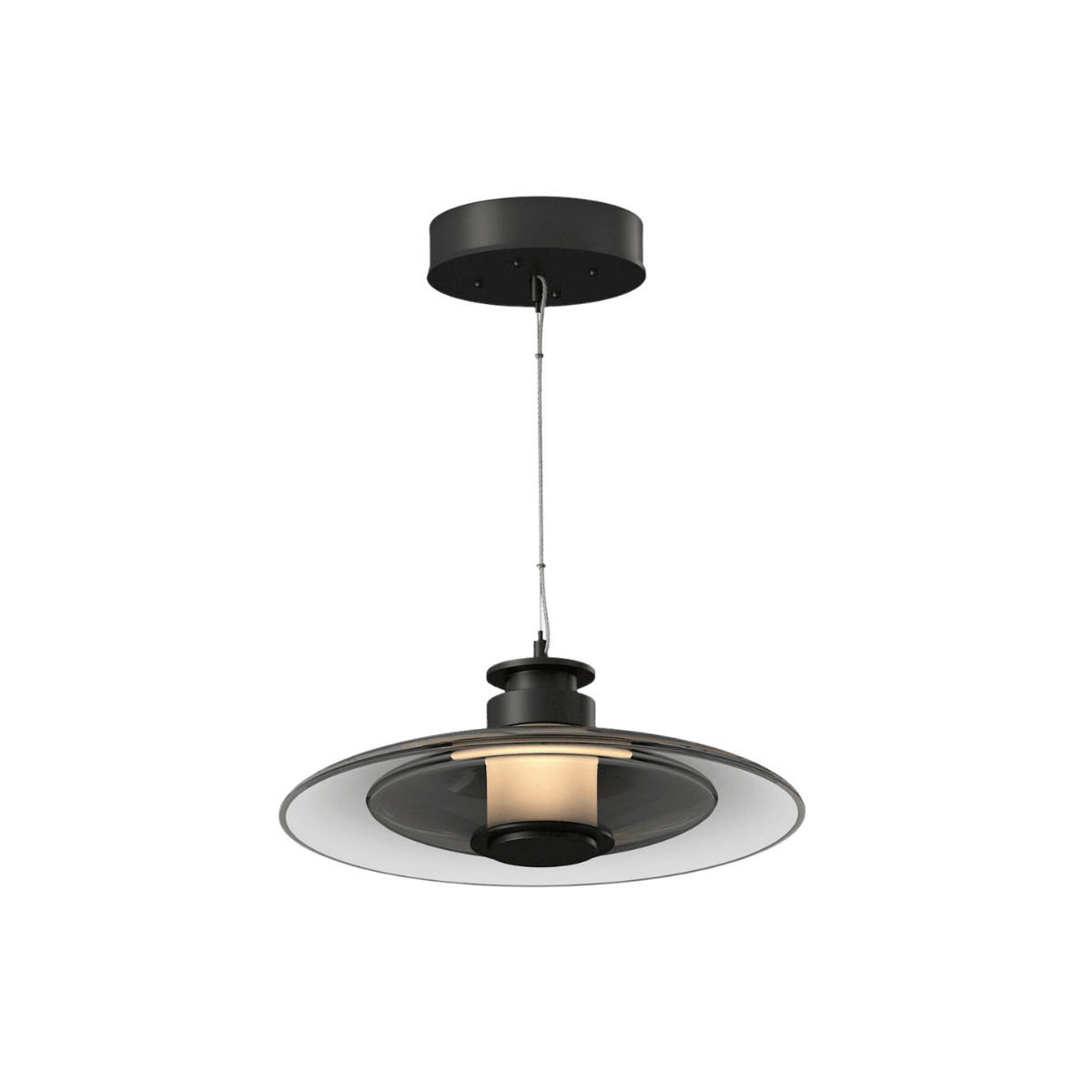 Luminária Pendente Moderno Minimalista Vidro Pounce - Fumê / Ø23cm