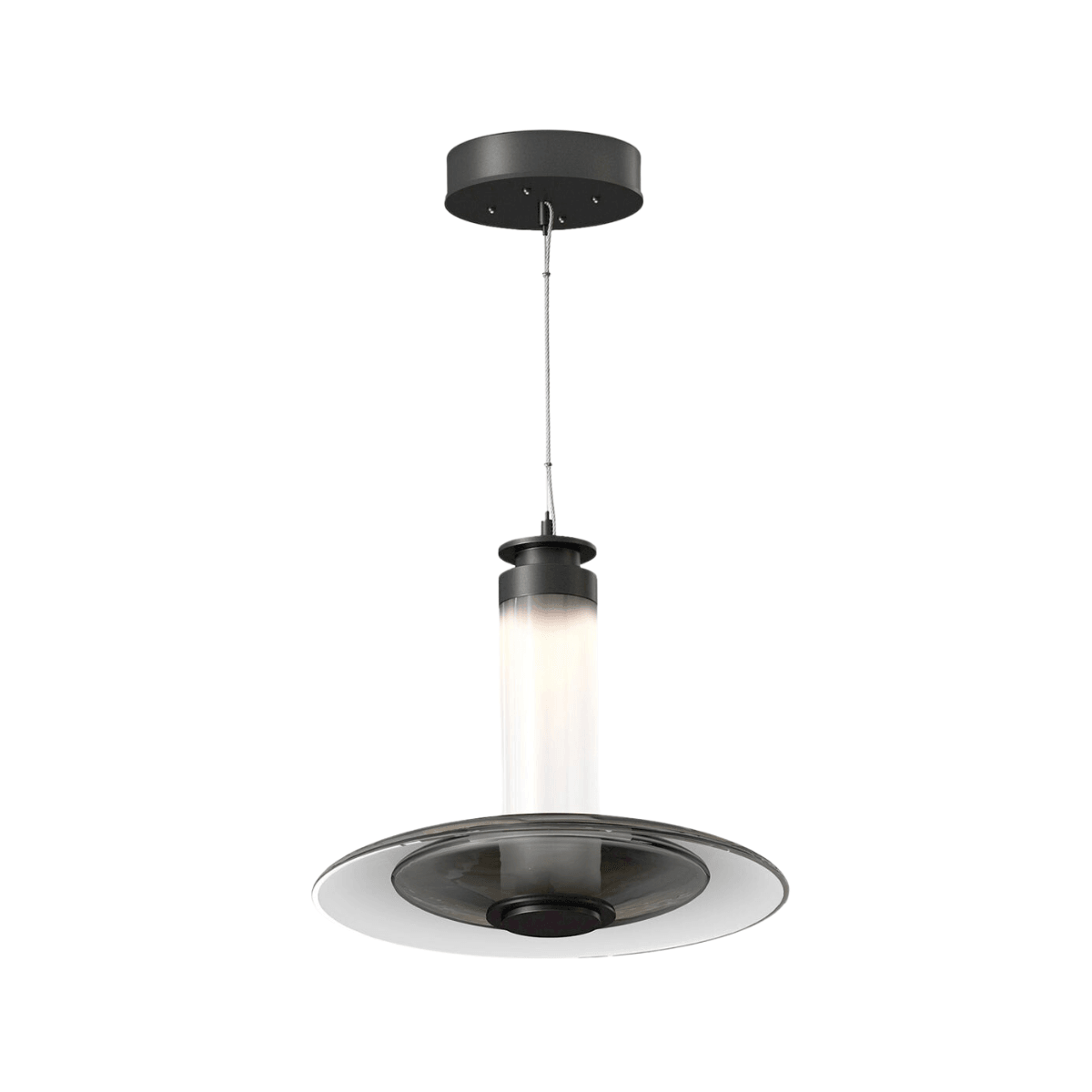 Luminária Pendente Moderno Minimalista Vidro Pounce - Fumê / Ø30cm