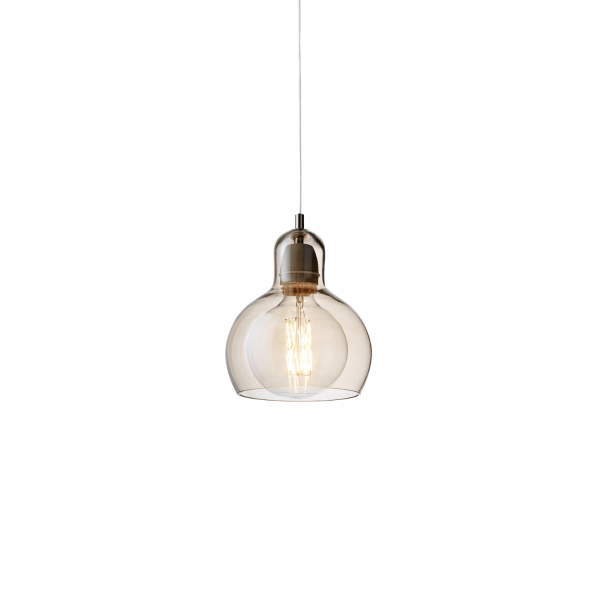 Luminária Pendente Moderno Minimalista Vidro Sienna - Âmbar / Ø11cm