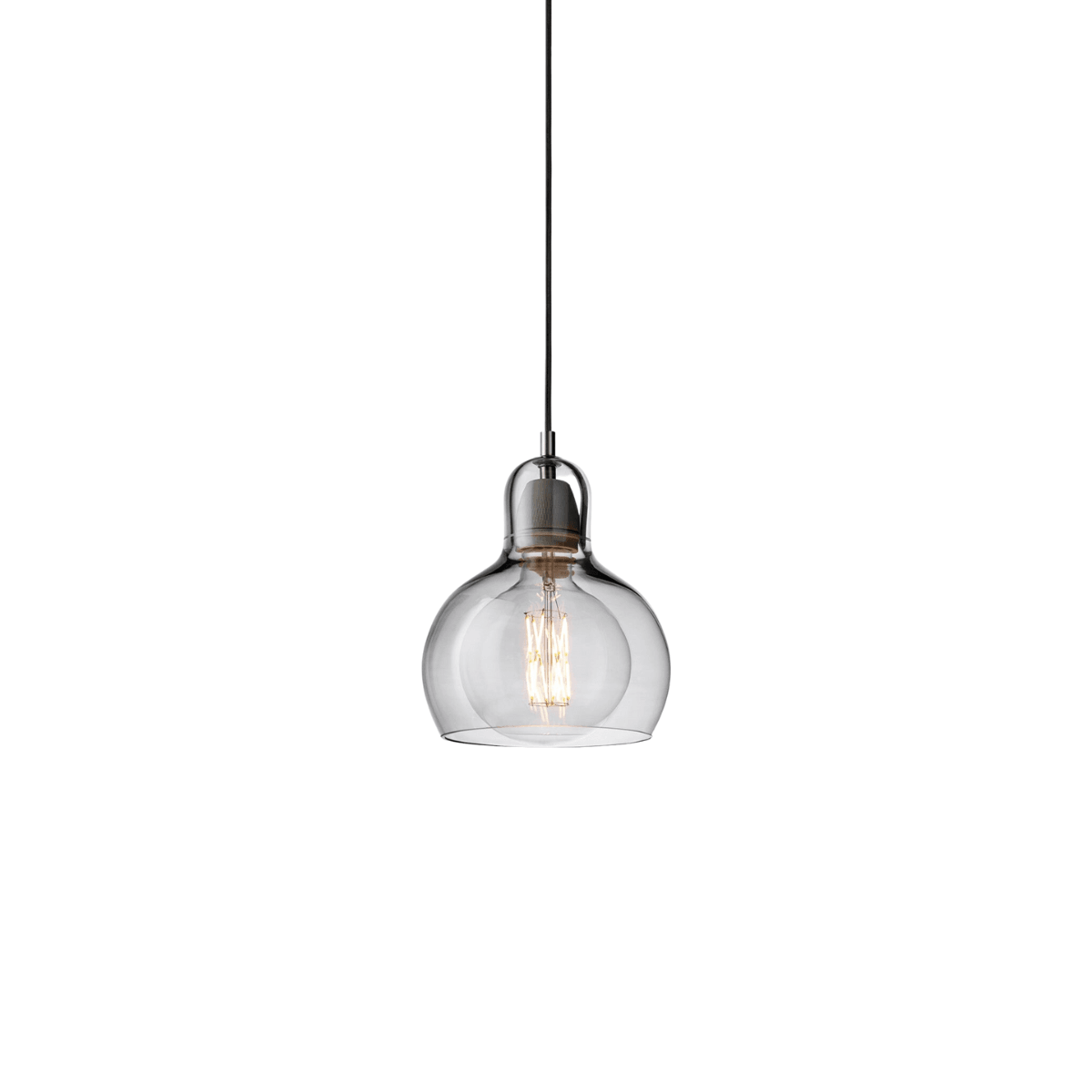 Luminária Pendente Moderno Minimalista Vidro Sienna - Fumê / Ø11cm