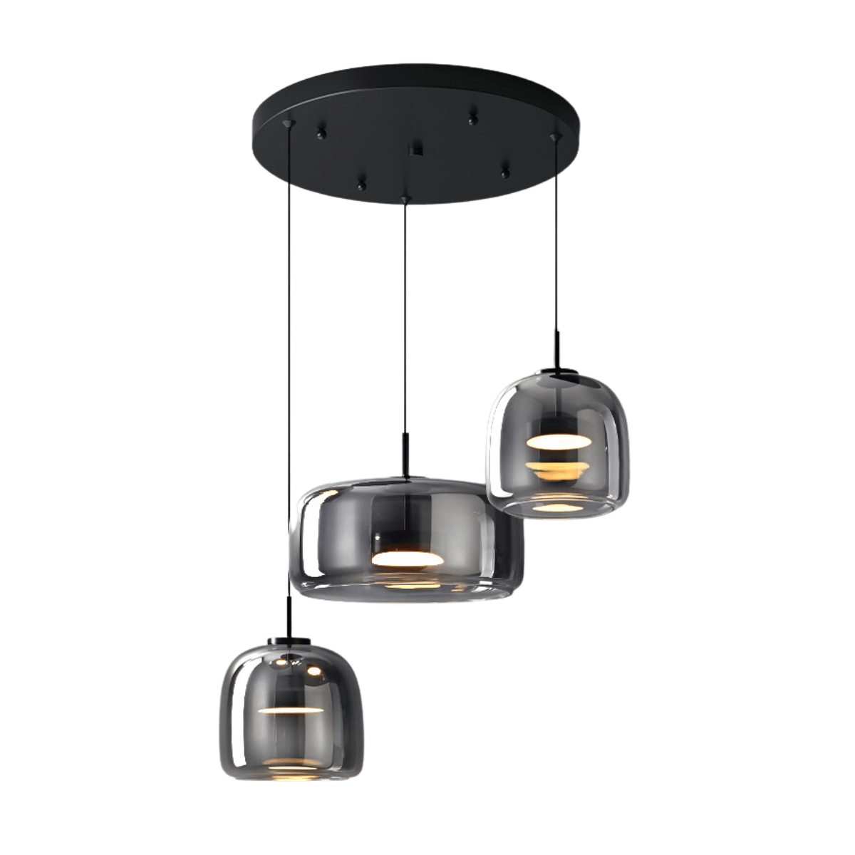 Luminária Pendente Moderno Minimalista Vidro Zahraa Round - Fumê