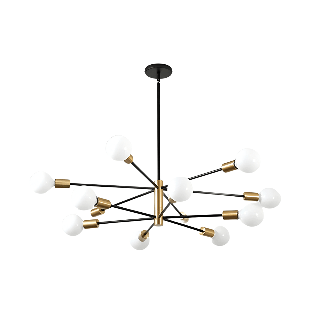 Luminária Pendente Plafon Moderno Minimalista Weev - 12 / Preto e Dourado