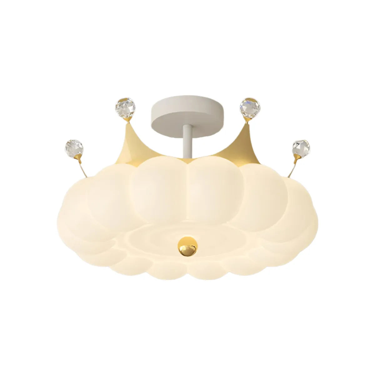 Luminária Plafon Moderna Infantil LED Resina Crown - B / Ø30x50cm / Alumínio e Resina / Branco Quente (3000K)