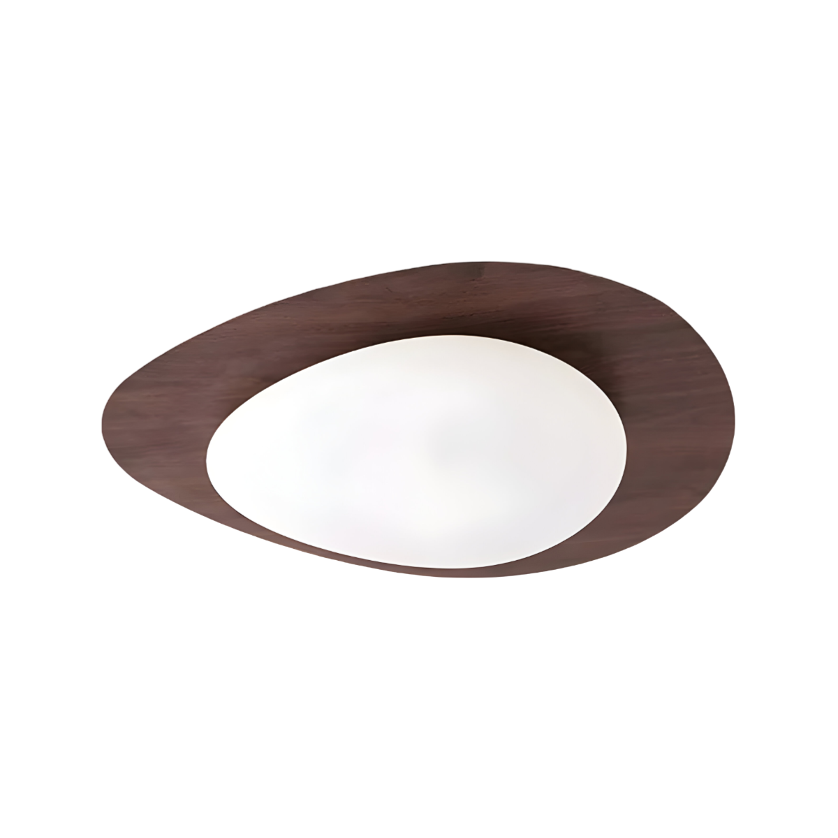 Luminária Plafon Moderna Minimalista LED Madeira Voggi - Ø30cm / Nogueira / Madeira e Acrílico / Branco Quente (3000K)