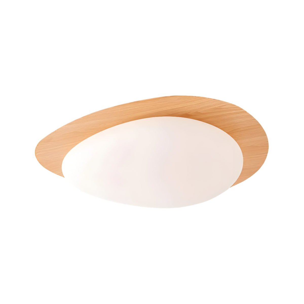 Luminária Plafon Moderna Minimalista LED Madeira Voggi - Ø30cm / Carvalho / Madeira e Acrílico / Branco Quente (3000K)