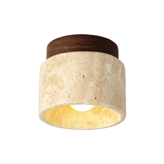 Luminária Plafon Moderna Minimalista Mármore Travertino Byello - ORNE™ — decor studio