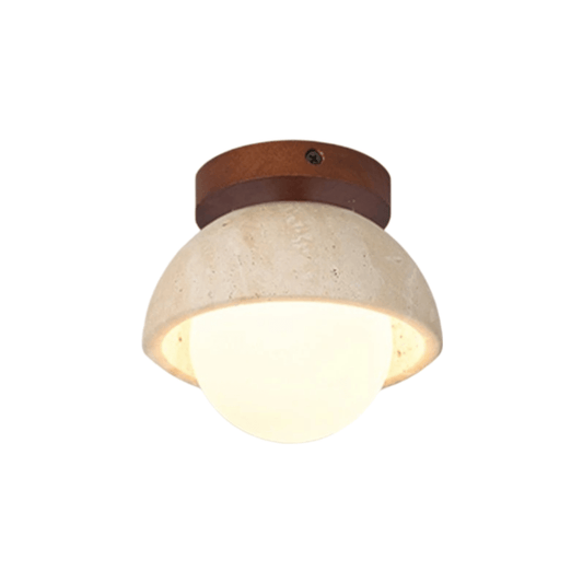 Luminária Plafon Moderna Minimalista Mármore Travertino Ihalla - ORNE™ — decor studio