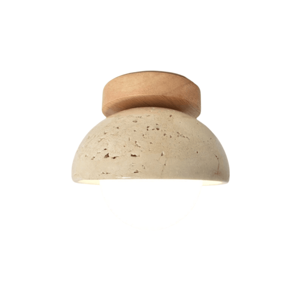 Luminária Plafon Moderna Minimalista Mármore Travertino Ihalla - ORNE™ — decor studio
