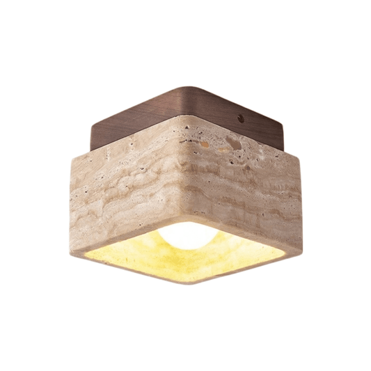 Luminária Plafon Moderna Minimalista Mármore Travertino Santó - ORNE™ — decor studio