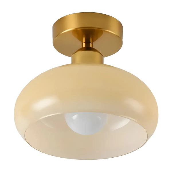 Luminária Plafon Moderna Minimalista Metal Vidro Cream - ORNE™ — decor studio