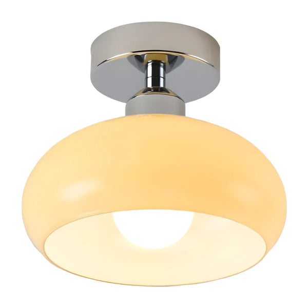 Luminária Plafon Moderna Minimalista Metal Vidro Cream - ORNE™ — decor studio