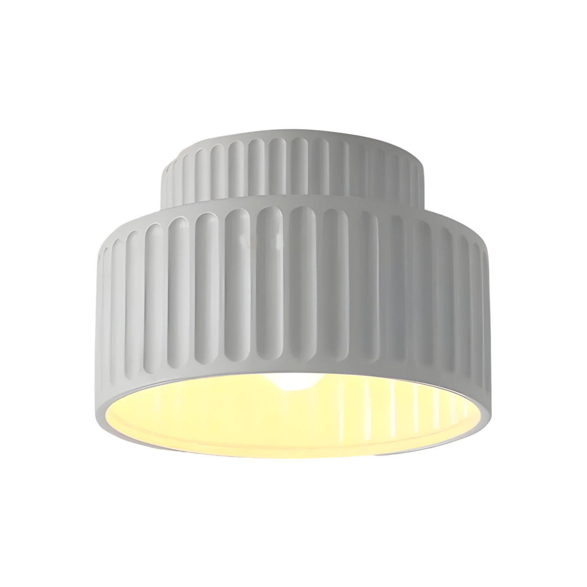 Luminária Plafon Moderna Minimalista Resina Ellu - Branco / Branco Quente (3000K)