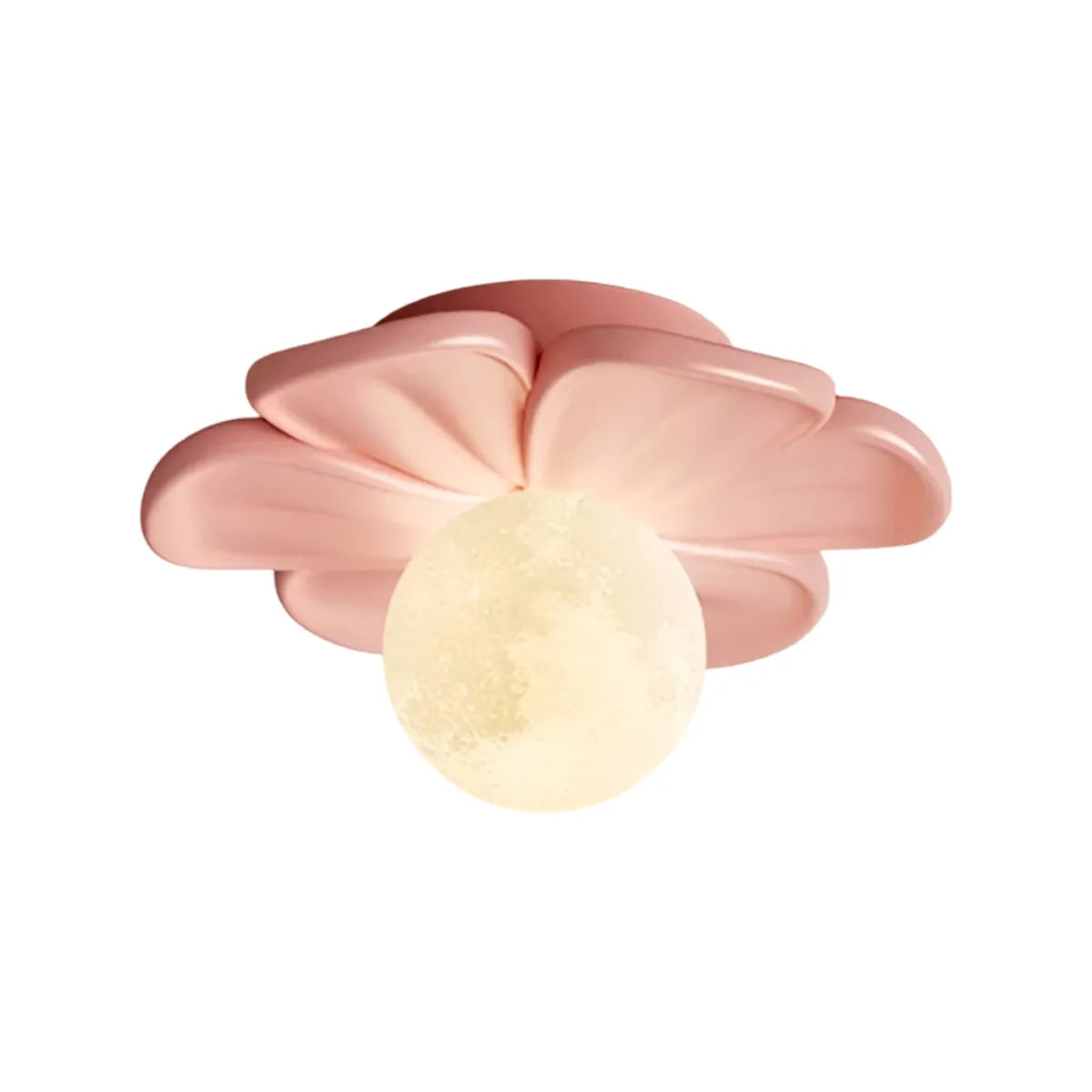 Luminária Plafon Moderna Minimalista Resina Flower - Ø22cm / Rosa / Branco Quente (3000K)