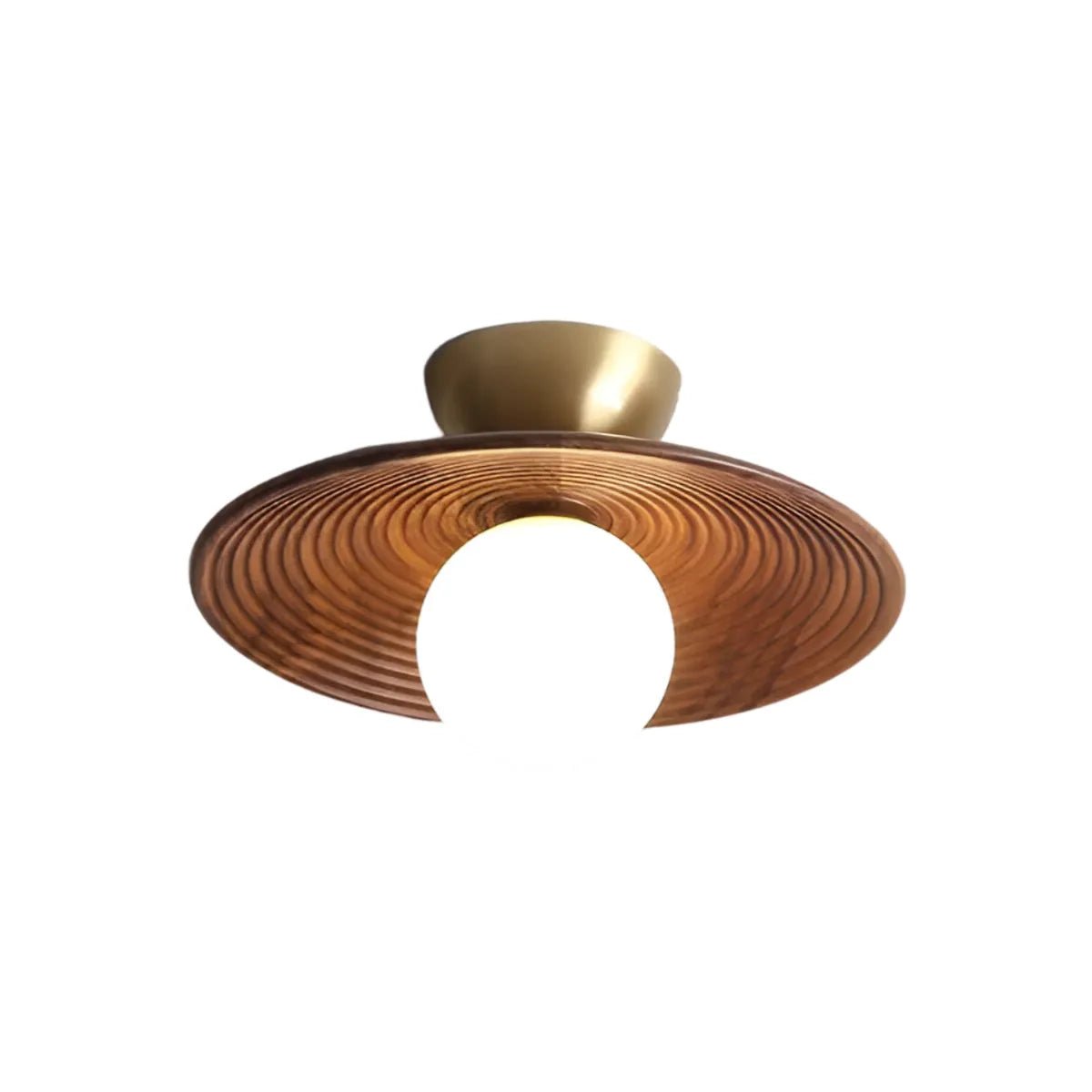 Luminária Plafon Moderna Minimalista Rústica Madeira Globo Bola Vidro Zavi - ORNE™ — decor studio