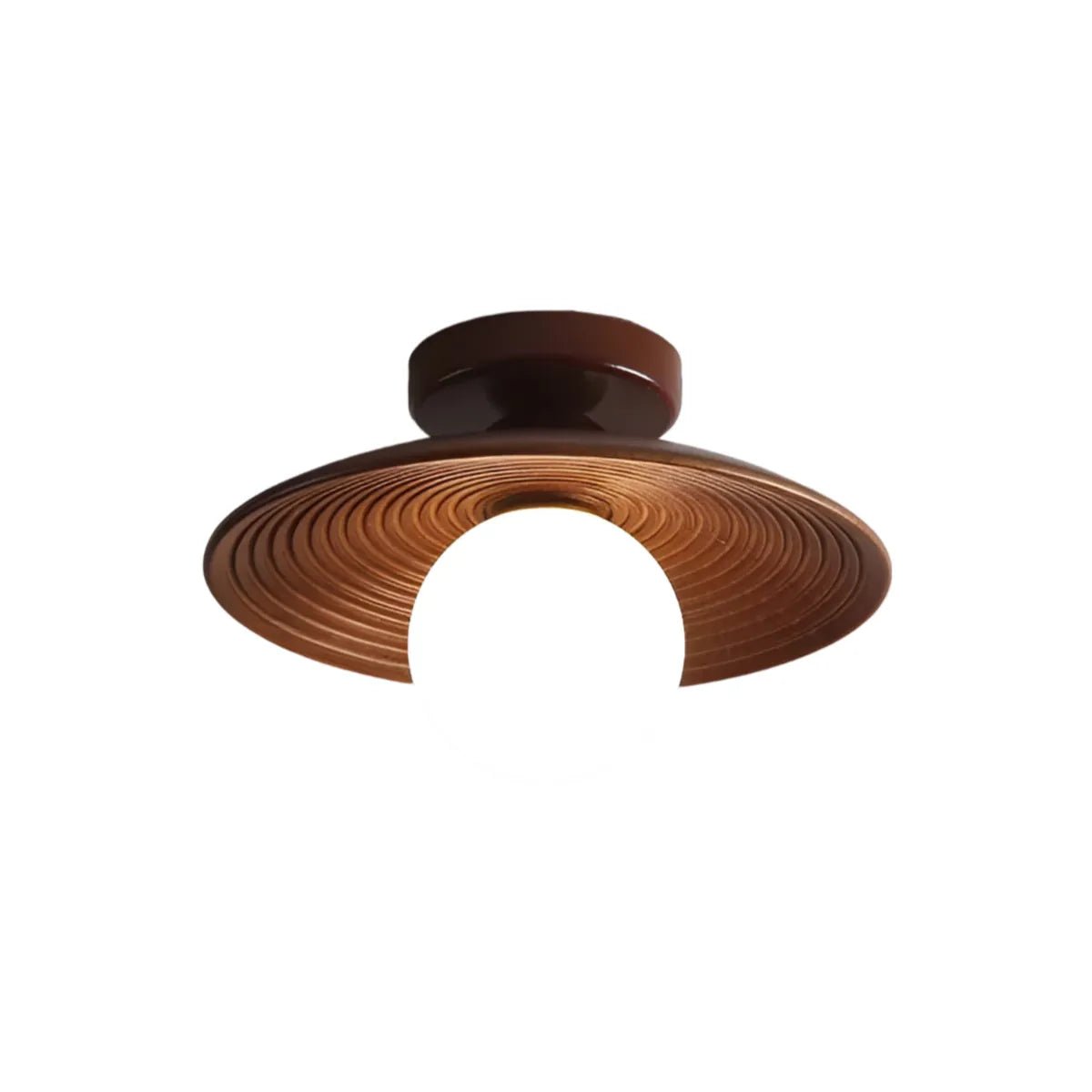 Luminária Plafon Moderna Minimalista Rústica Madeira Globo Bola Vidro Zavi - ORNE™ — decor studio