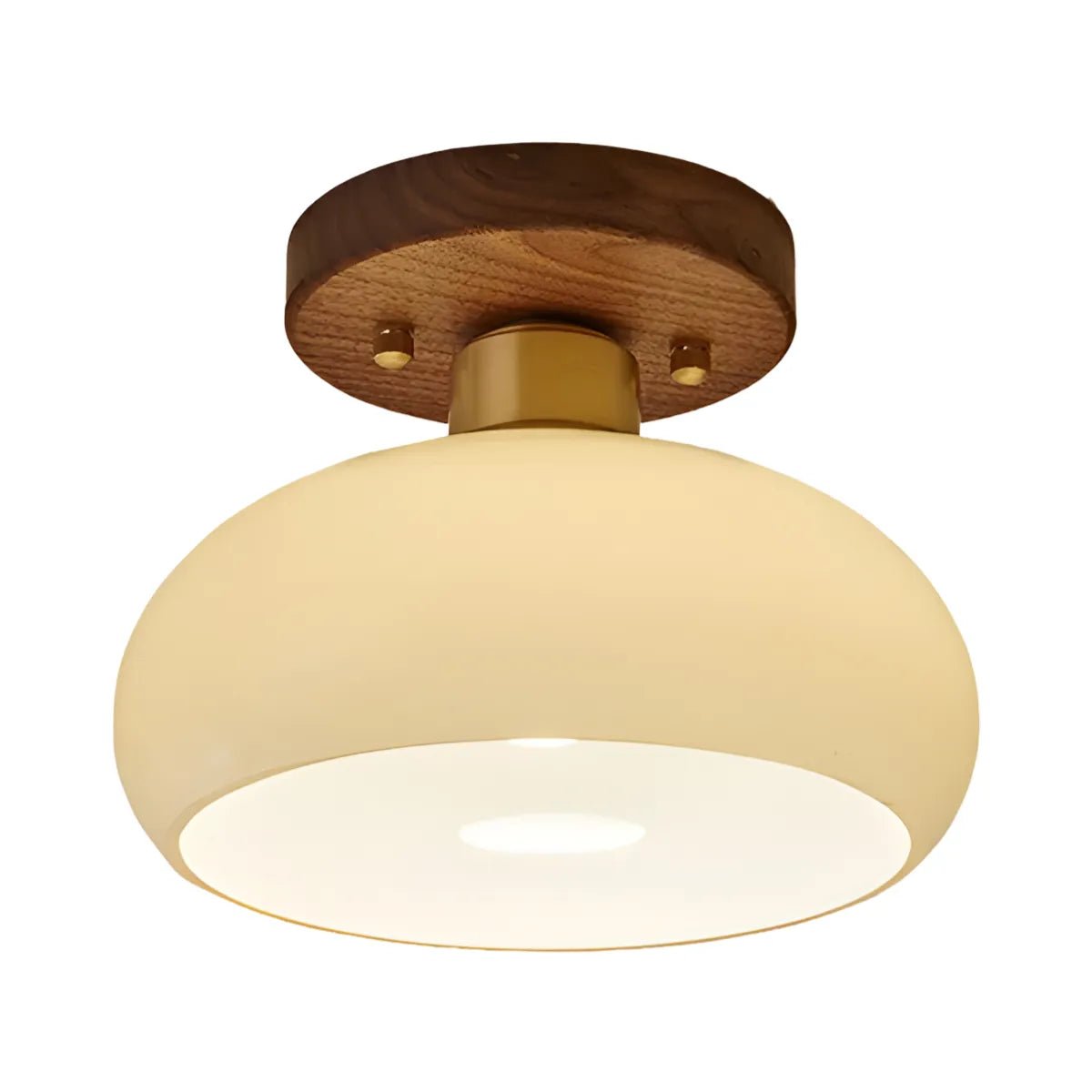 Luminária Plafon Moderna Minimalista Rústico Madeira Vidro Gunnar - ORNE™ — decor studio