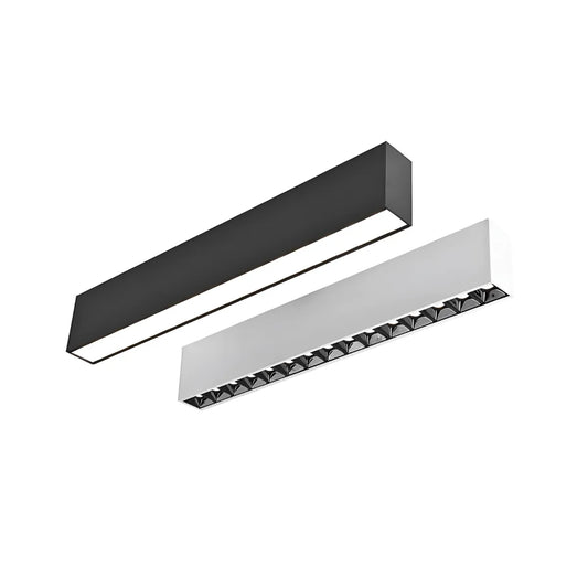 Luminária Plafon Moderna Minimalista Sobrepor Linear LED Cadency - Preto / Mini Spots / 10W / Não dimerizável / Branco Quente (3000K)