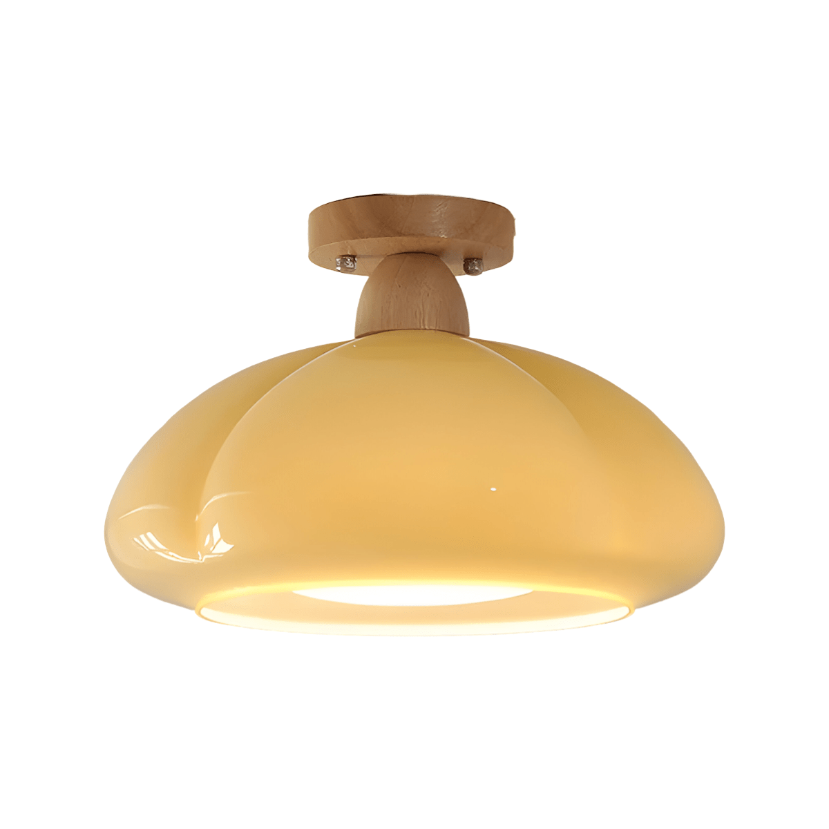 Luminária Plafon Moderna Minimalista Vidro Madeira Domihi - ORNE™ — decor studio