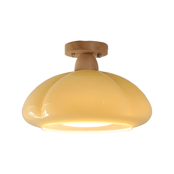 Luminária Plafon Moderna Minimalista Vidro Madeira Domihi - ORNE™ — decor studio