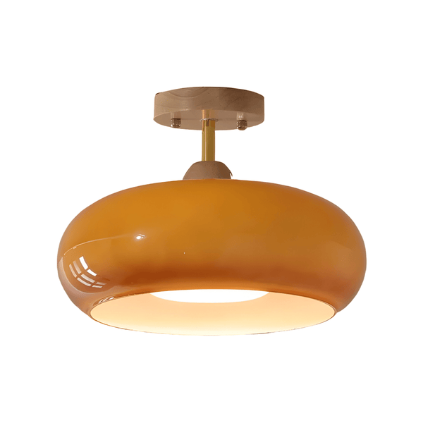 Luminária Plafon Moderna Minimalista Vidro Madeira Domihi - ORNE™ — decor studio