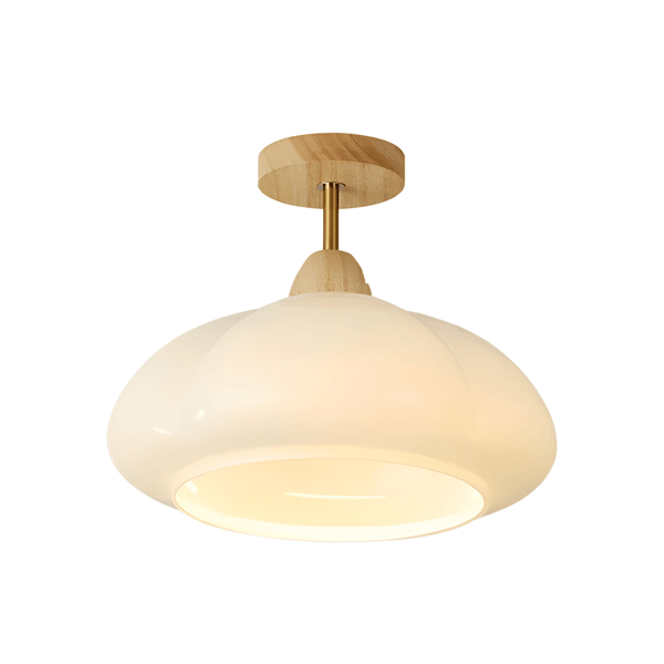 Luminária Plafon Moderna Minimalista Vidro Madeira Domihi - ORNE™ — decor studio
