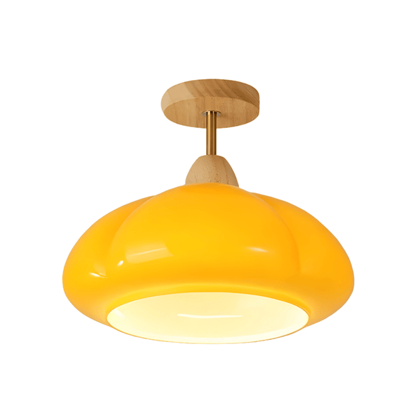 Luminária Plafon Moderna Minimalista Vidro Madeira Domihi - ORNE™ — decor studio