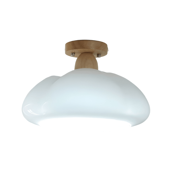Luminária Plafon Moderna Minimalista Vidro Madeira Domihi - ORNE™ — decor studio