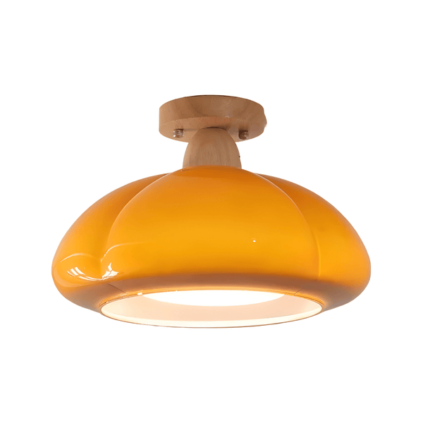 Luminária Plafon Moderna Minimalista Vidro Madeira Domihi - ORNE™ — decor studio