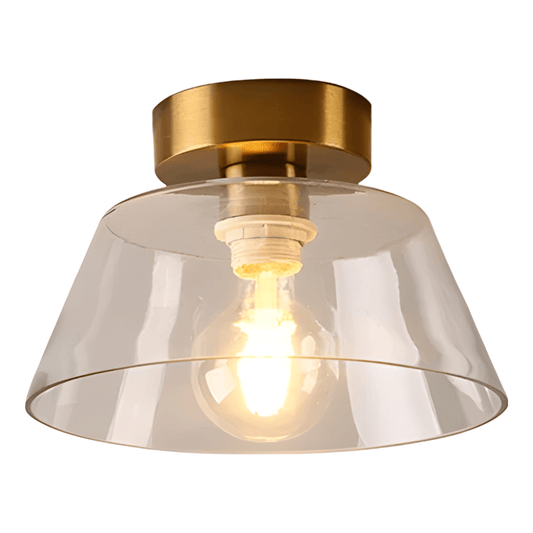 Luminária Plafon Moderna Minimalista Vidro Metal Opal - Incolor